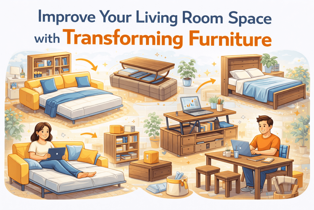 Improve Your Living Room Space with Transforming Furniture